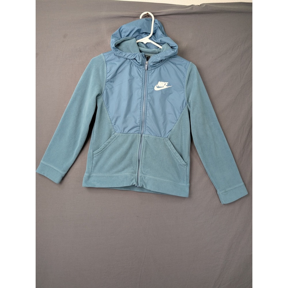 Nike Boys Fleece Full Zip Hoodie Blue Size Large